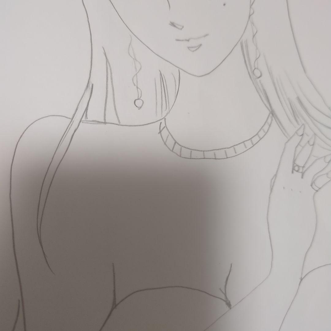女性のポートレート イラスト 鉛筆画