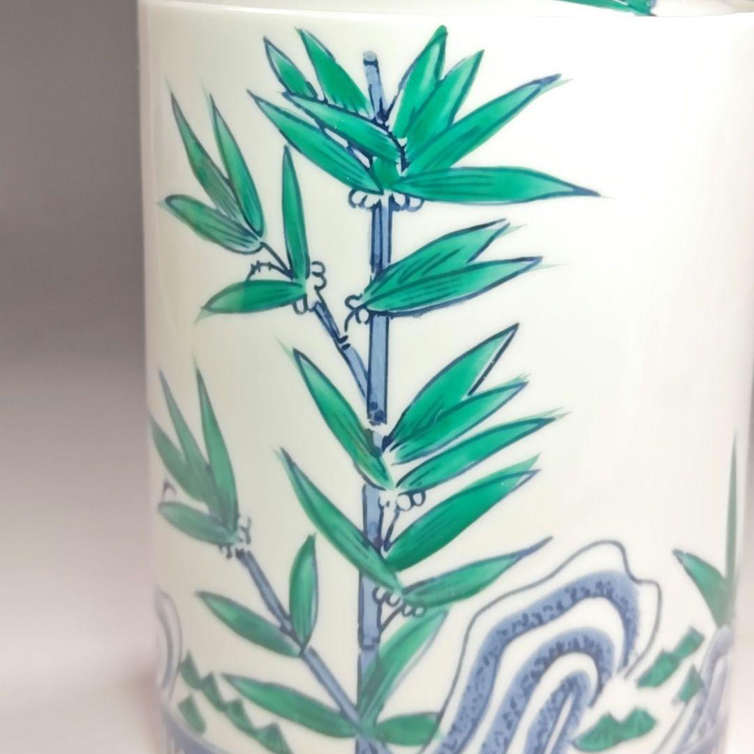 ウ203 水指『貴山造』『即中斎好写　竹文　水指　共箱』茶道具