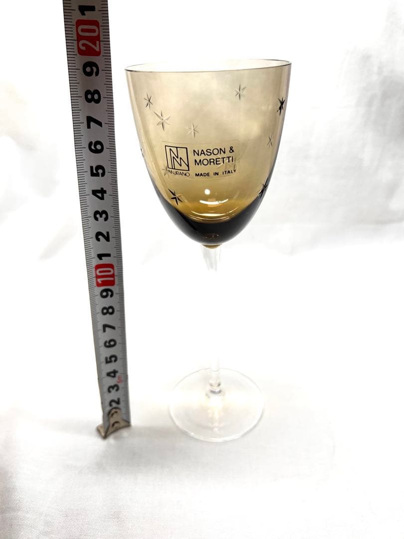 Nason & Moretti ライトブラウン ワイングラス 約19cm