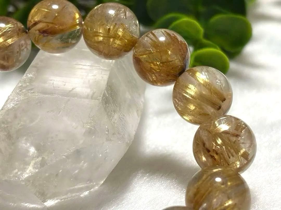 究極品質　天然石の王者　幻のナチュラルフュージョンタイチンルチルクォーツのブレス