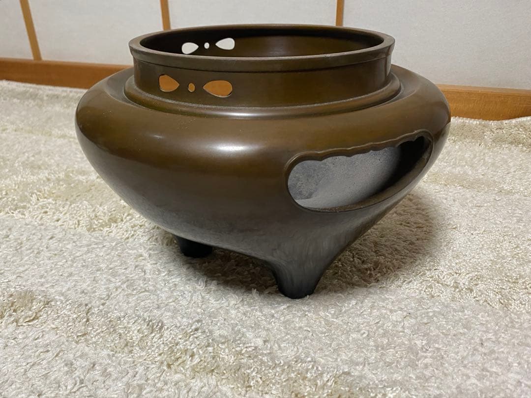 茶道具 風炉釜 風炉師 藤田宗勝 唐銅製 共箱