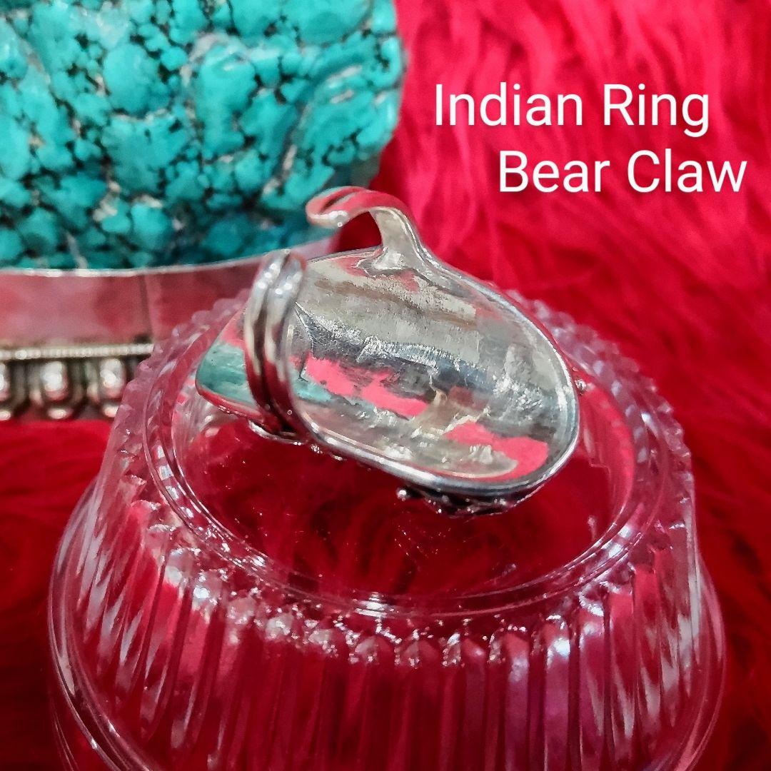 IndianターコイズBIGリング ベアクロー Hand Made