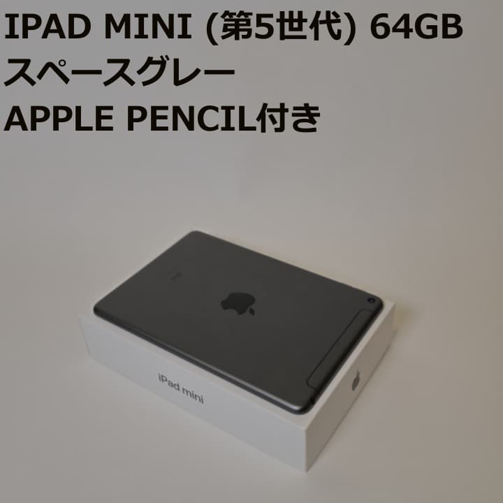 【美品】iPad mini (第5世代) 64GB スペースグレーPencil付