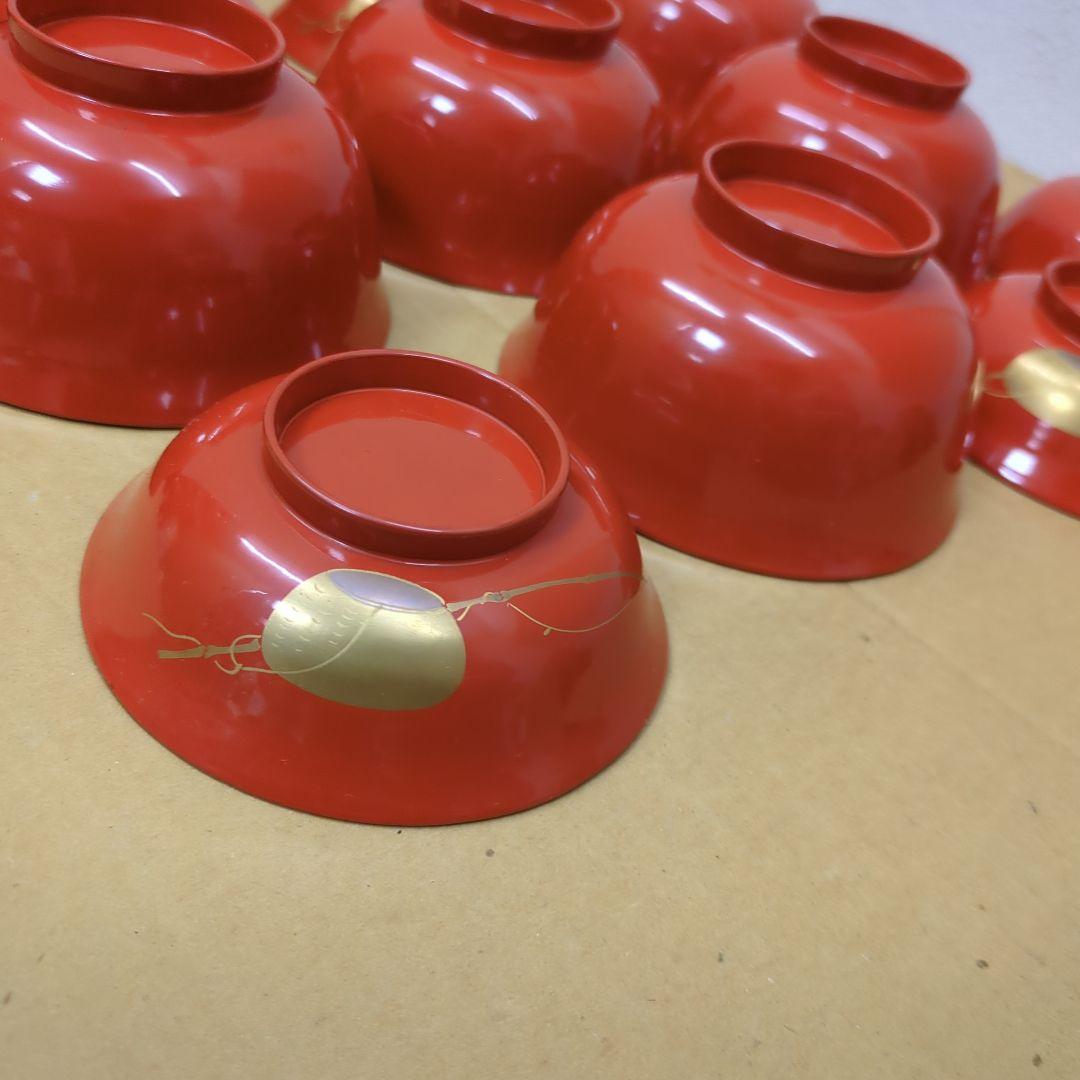 骨董　お椀　蓋付き　漆器　蒔絵　海　木製　漆　5つ〜