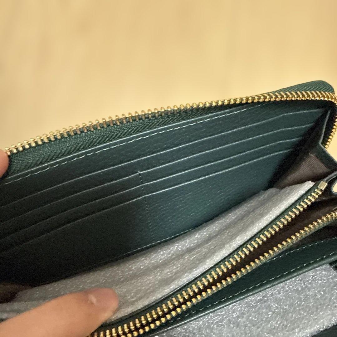 【未使用美品】ロダニア 長財布 カイマン ワニ革 グリーン ラウンドファスナー