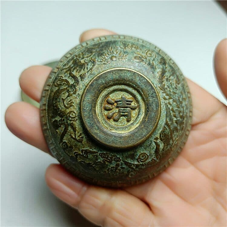 古銅工芸品福禄壽喜茶碗小湯呑み置物