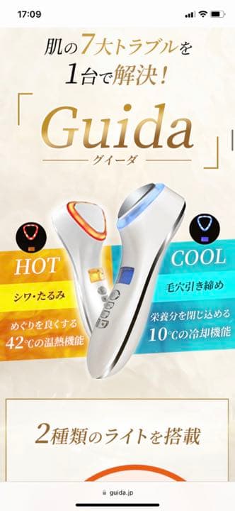 値下げしました。美顔器 グイーダホット＆クールスキンケアデバイス