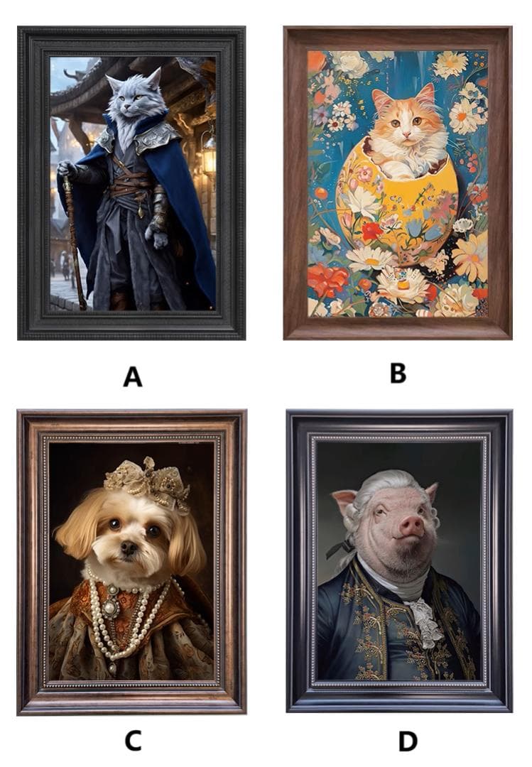 可愛い爽やかシリーズ1 - ペット似顔絵アートオーダーメイド、サプライズギフト
