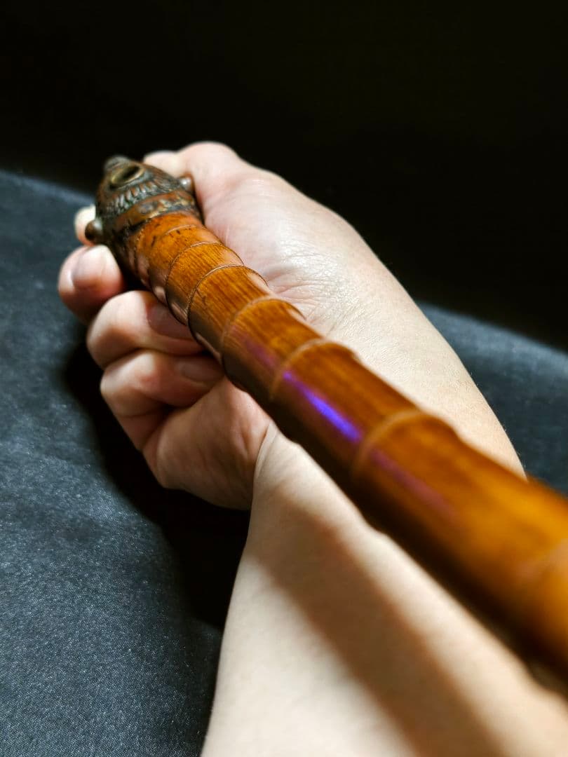 和骨董 煙管キセル 古竹 古銅金具 桐箱収納 時代物 明治古美術 蒐集家放出珍品