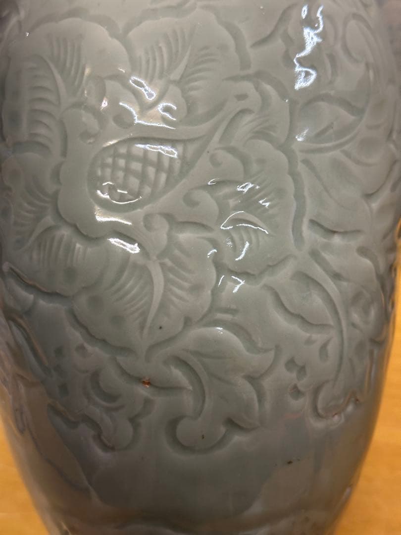 龍泉窯花瓶 青磁 花器 置物 古美術