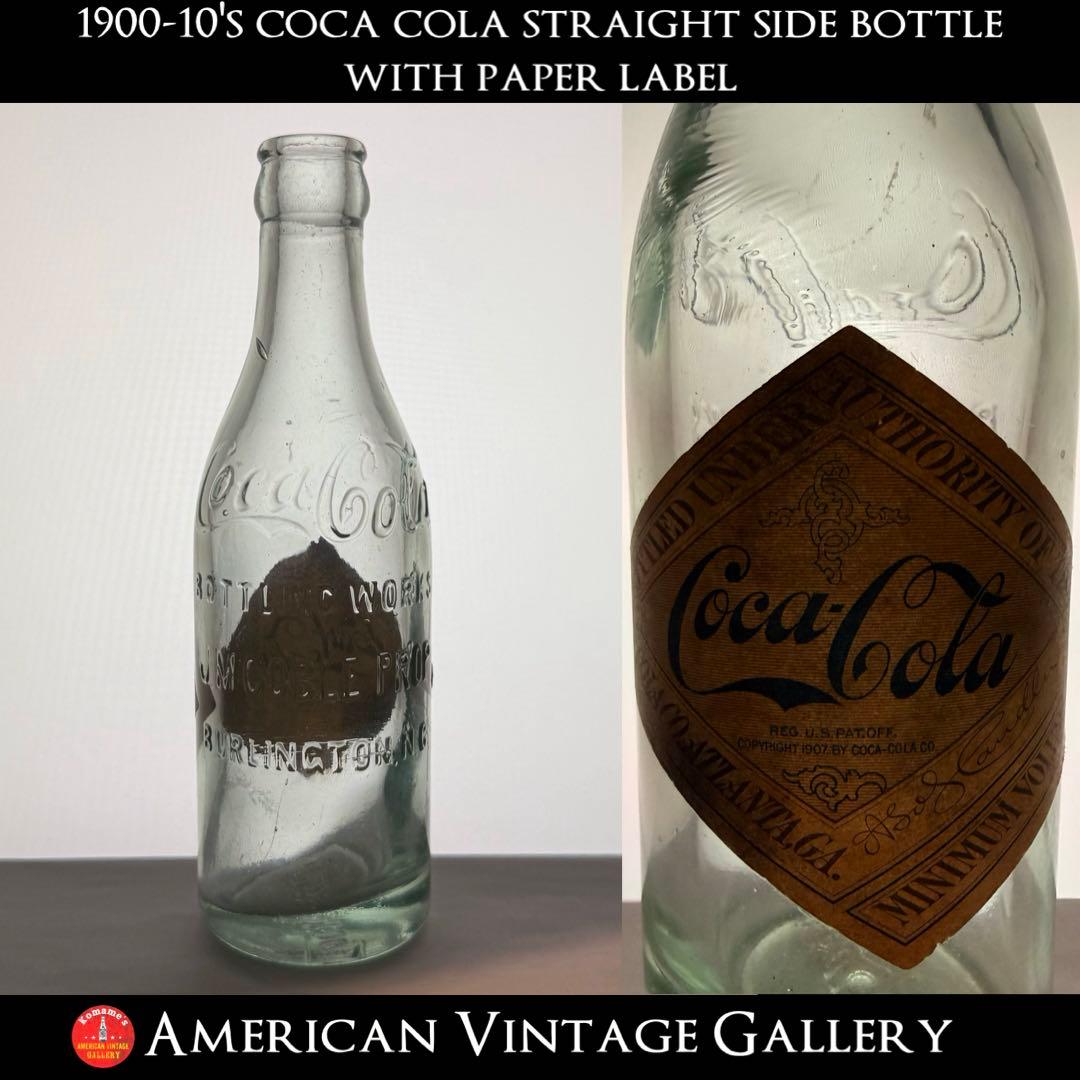 D11 秘蔵品　1900-10年代 コカコーラ ボトル ラベル付　瓶