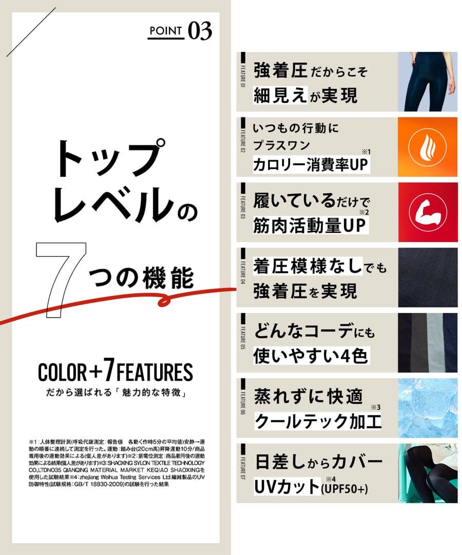 値引可】BELMISE スリムレギンス4点set カラープラス UVカット 着圧