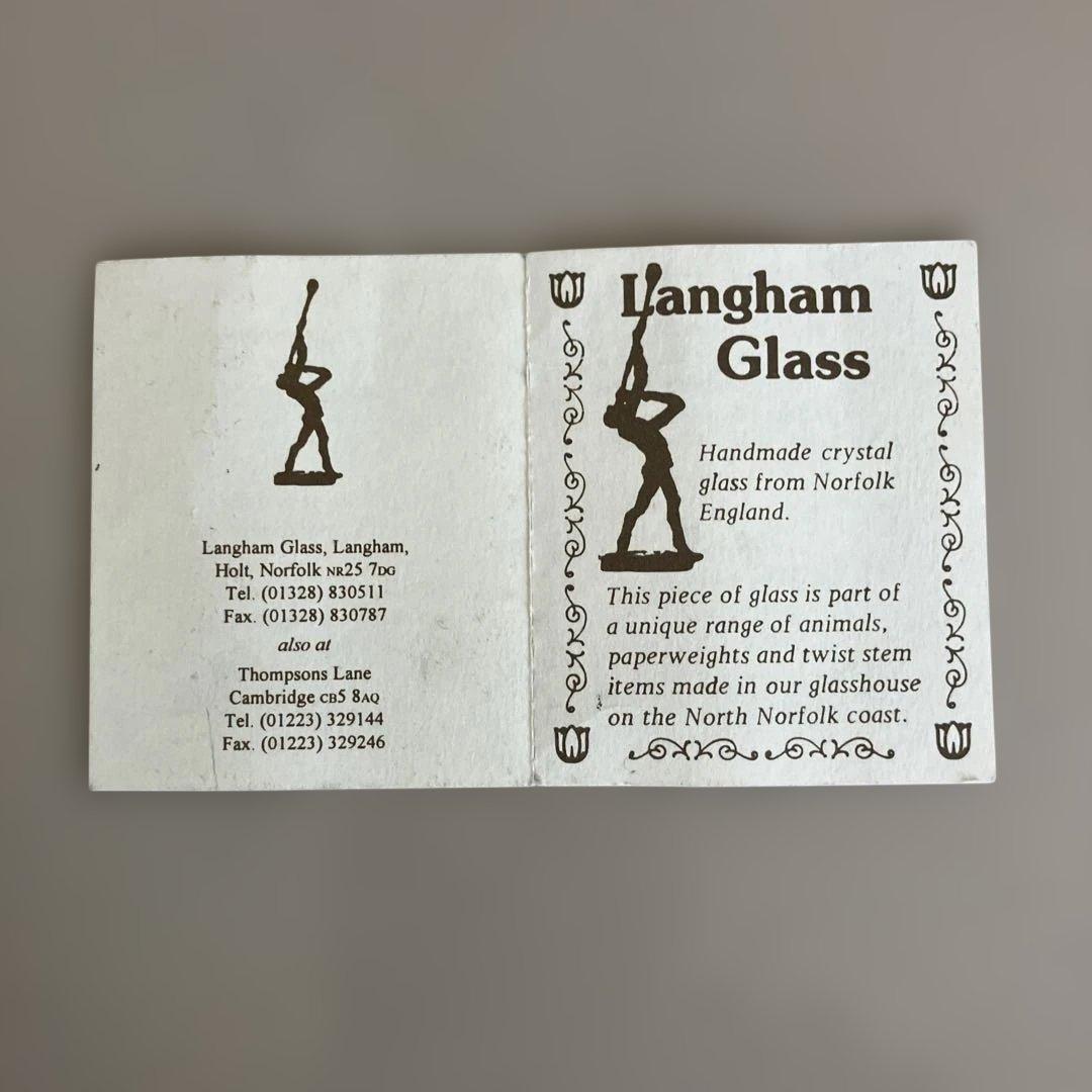 ランガムLANGHAMクリスタルガラス.アートボールとワイングラスイギリス未使用