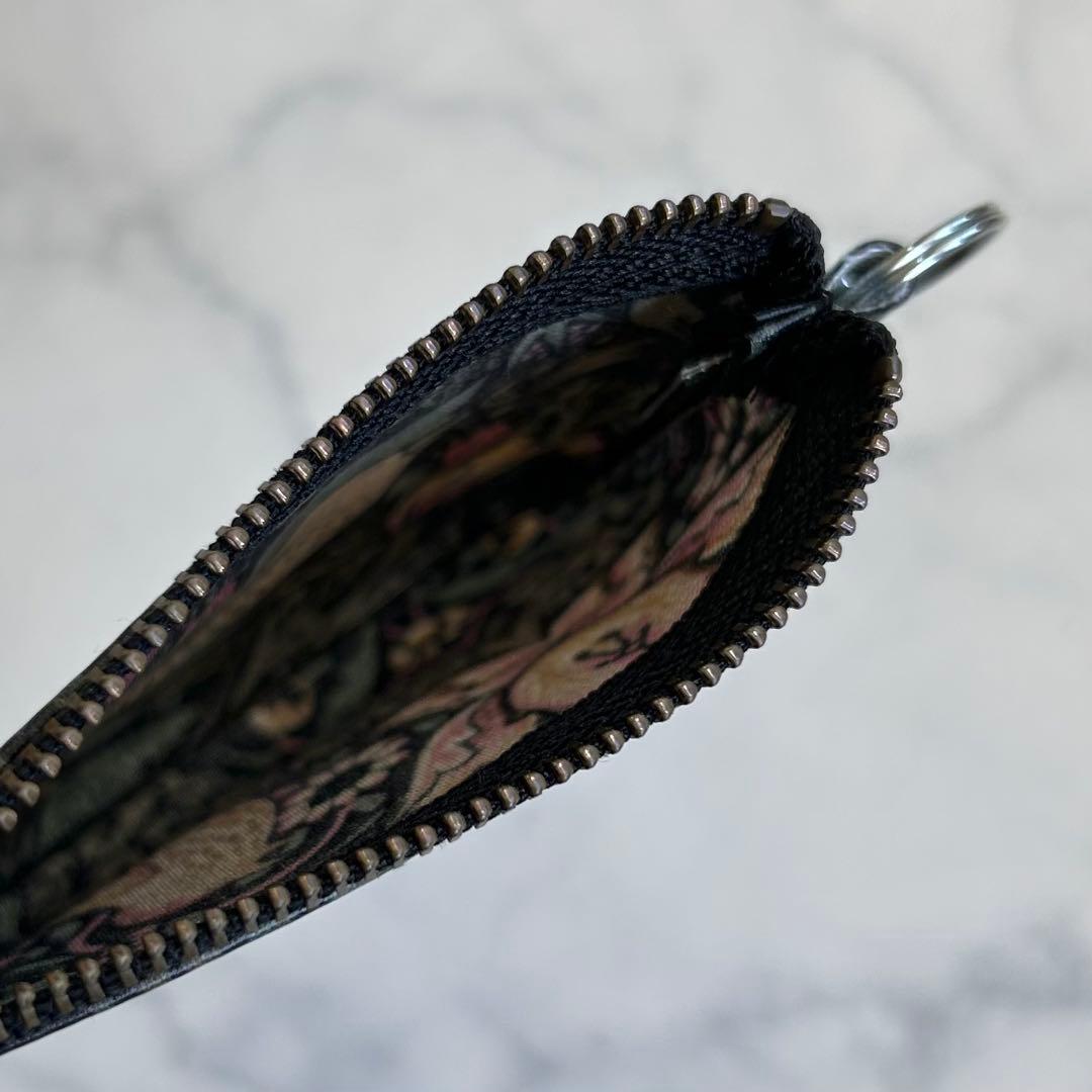ウィリアムモリス　いちご泥棒 ブラック　カラビナポーチ キーホルダー