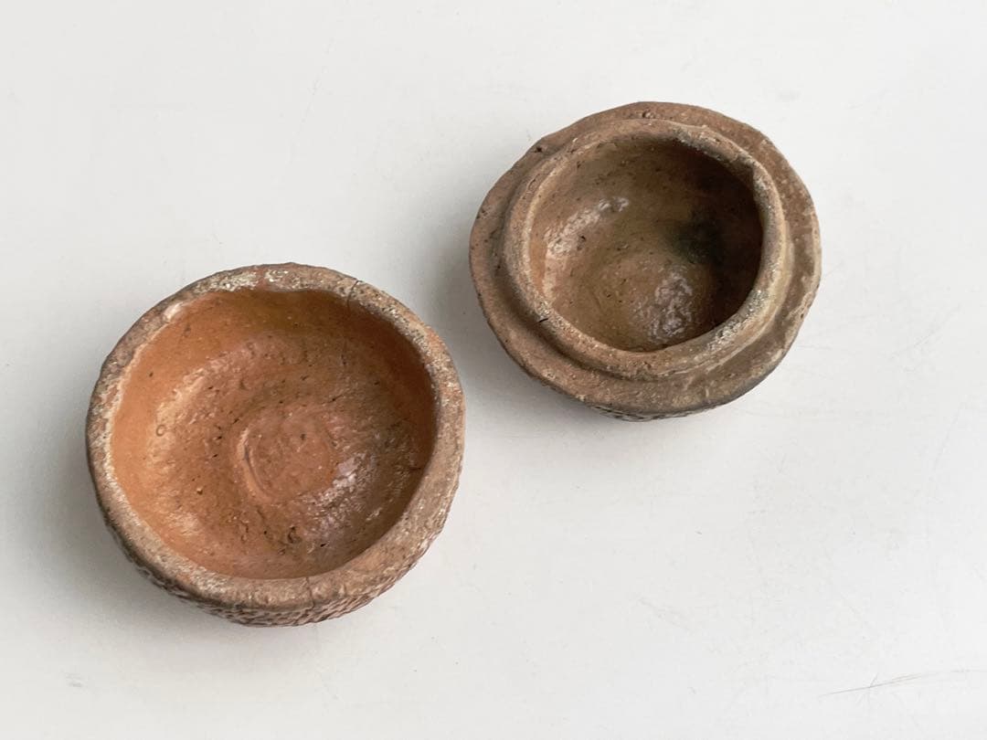 陶芸家　樂吉左衛門　手捻り　赤楽　蜜柑　香合　陶製香合　茶道具