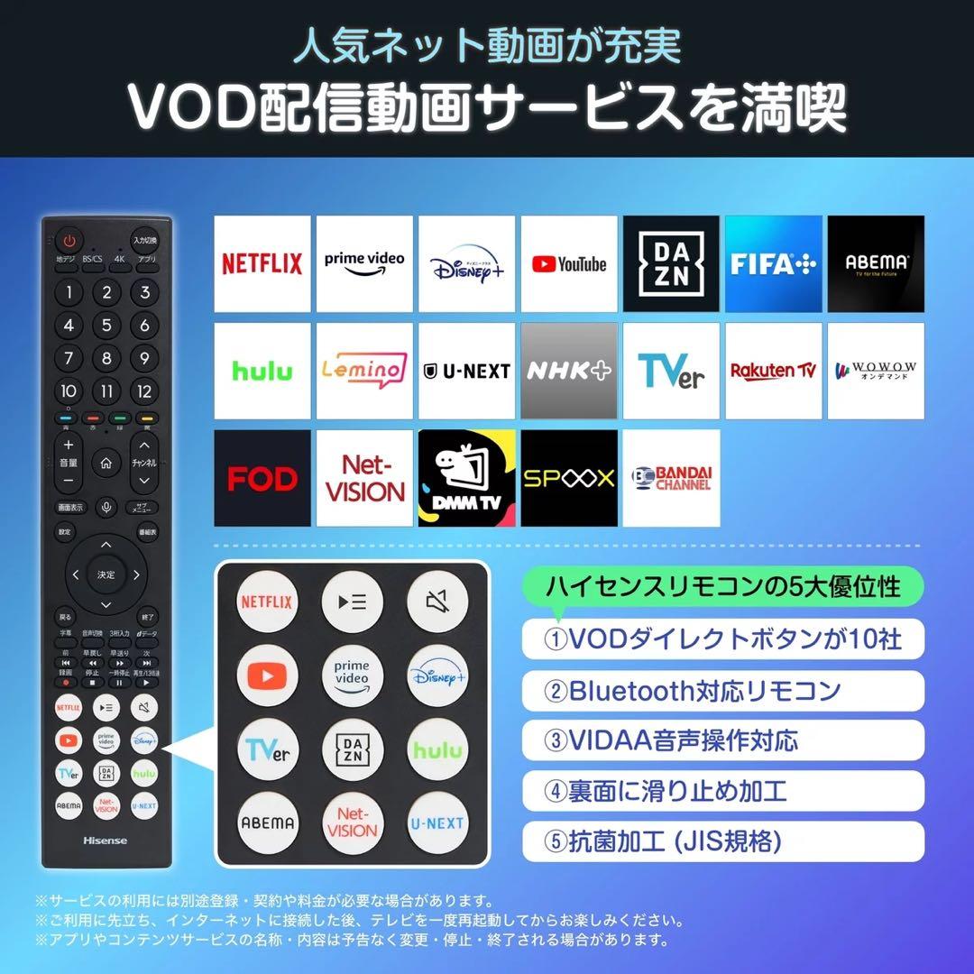 【展示品限り】ハイセンス 65インチ 4K 液晶テレビ 65E6N TV