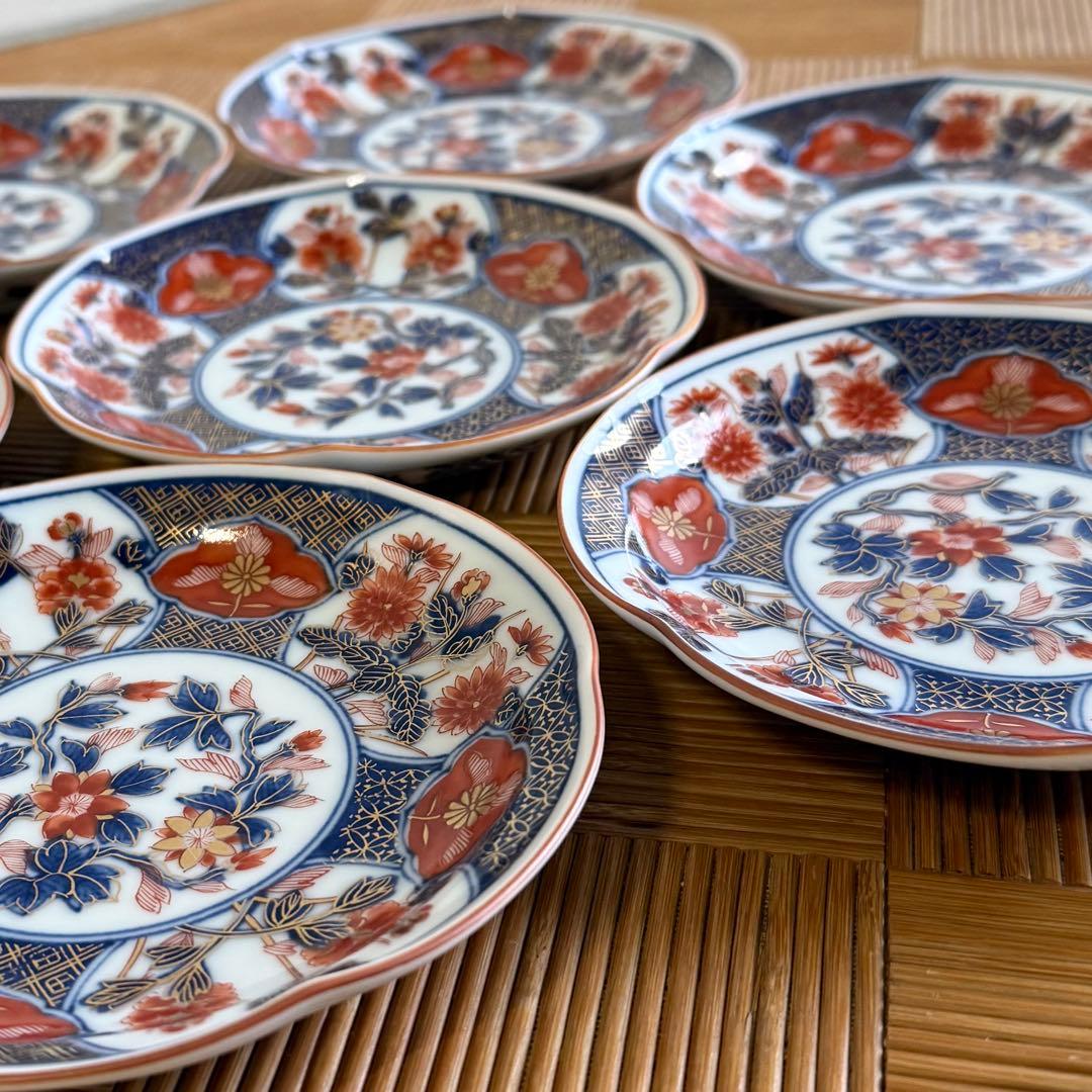SNT1546 極美品 有田焼 彩磁 光峰 銘々皿 17客 金彩 伝統工芸品