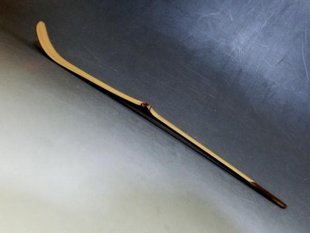 茶杓■直腰 丸撓め 涛山作 竹製 漆茶杓 松 蒔絵 漆工芸 お茶道具 骨董品■