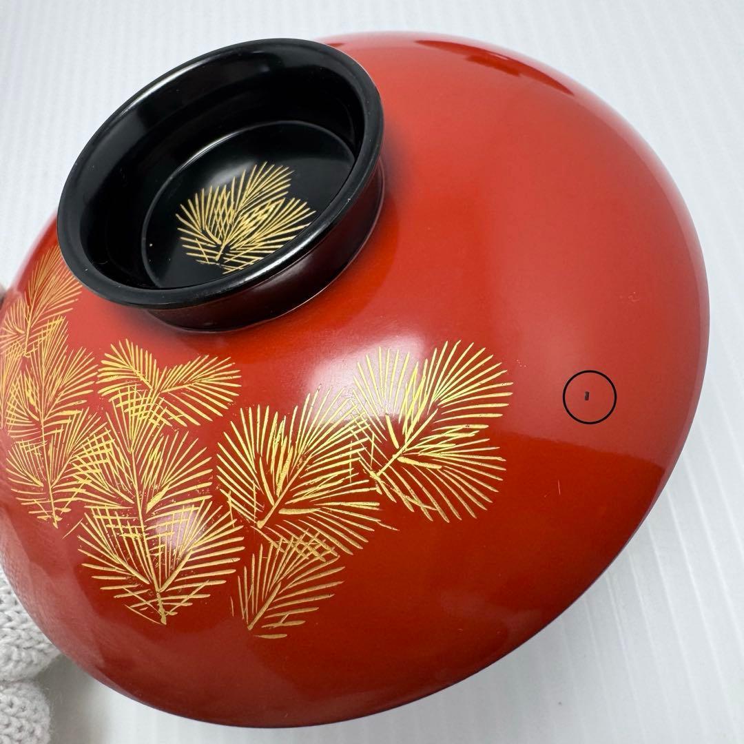 輪島塗 蓋付き椀 沈金 5客セット 漆器 伝統工芸 陶芸 漆器 赤