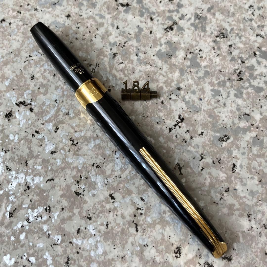 #184オーバーホール済み 万年筆 PLATINUM ショート 14k