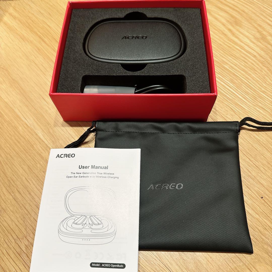 ACREO 次世代オープンイヤー ワイヤレスイヤホン　防水　ブラック