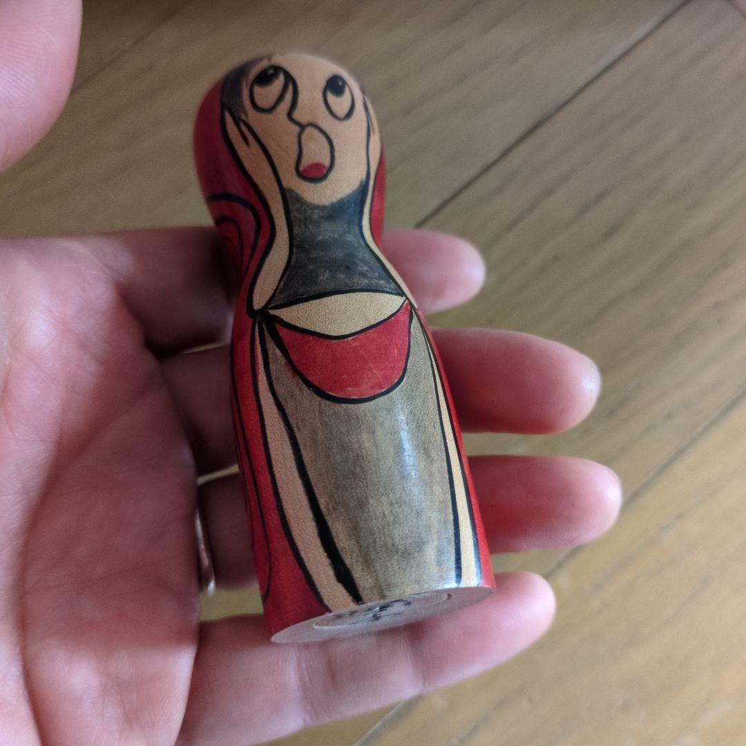 こけし/ムンクの叫び(小)/ムンク/高橋順子工人/中古品
