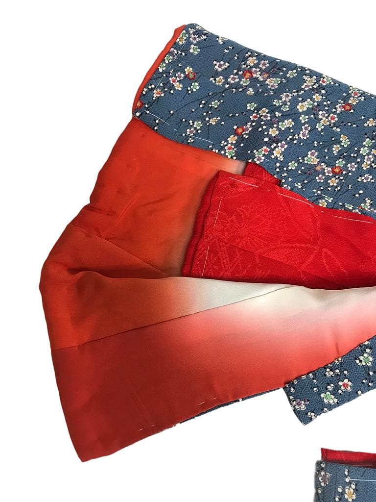 【未使用品】和人形の着物 古布 大人の着物からのリメイク 梅の衣 小紋