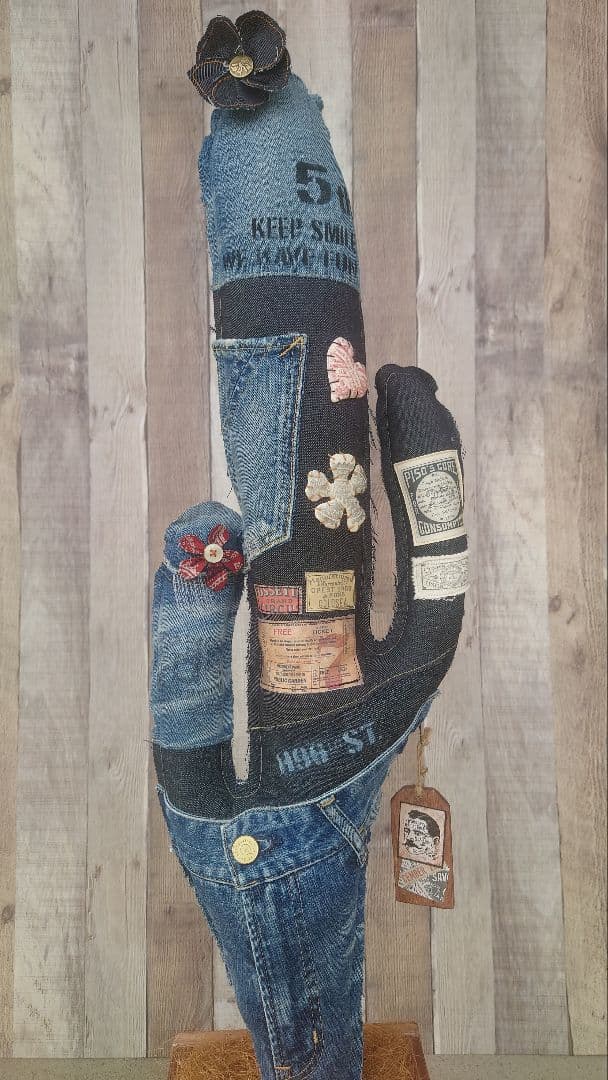 フェイク デニムサボテン大 ハンドメイド！
