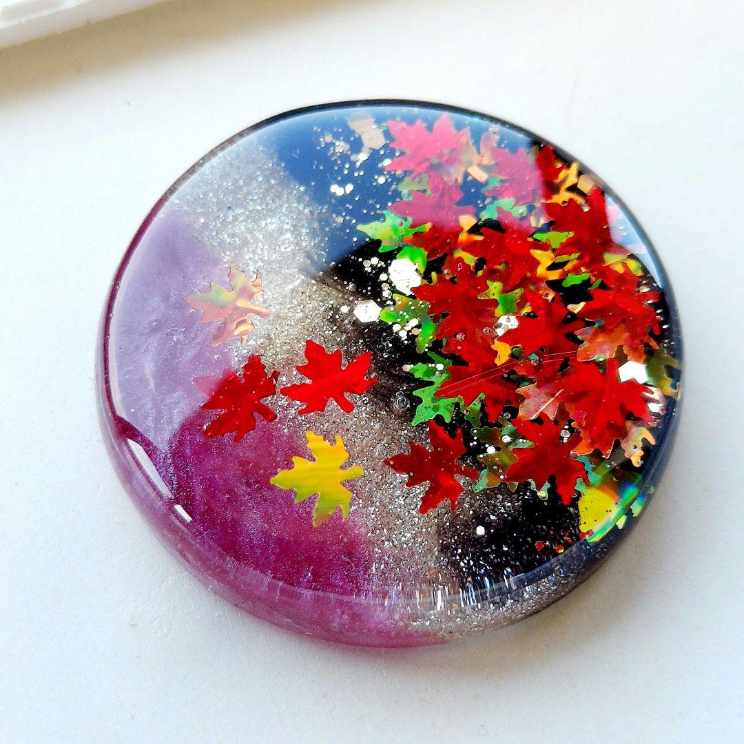 【1277】レジン　紅葉　ヘアゴム　ポニーフック　ブロ―チ　ハンドメイド