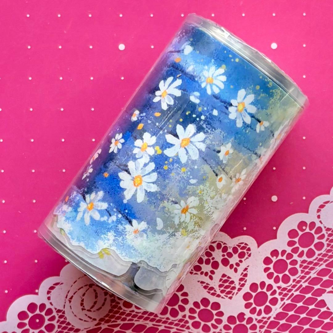 PET 繁花 ダイカット加工 8cm×5m 海外マスキングテープ