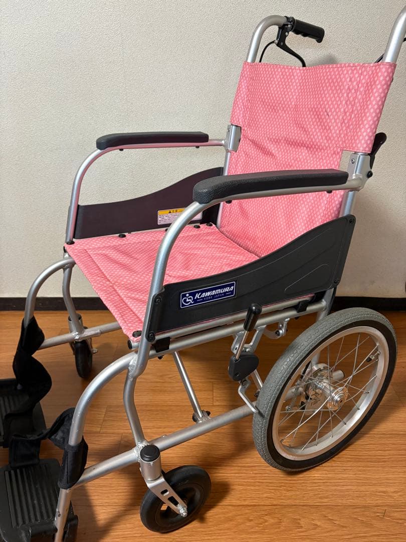 ピンク 美品　介助用車椅子　カワムラ