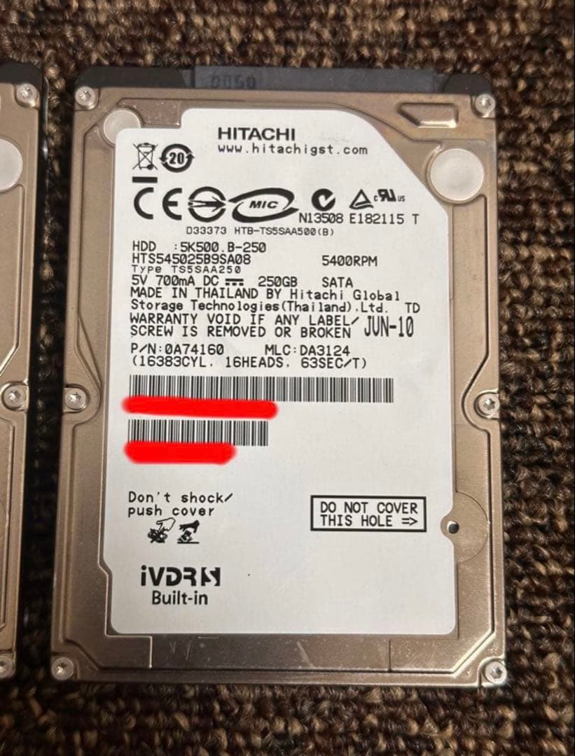 NO iVDR-S 250GB 4台　動作確認済み