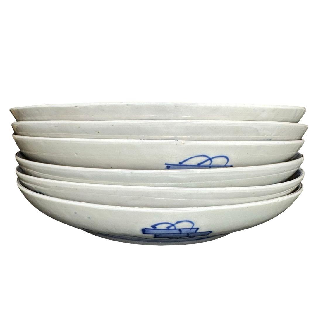 ★ 古伊万里 金彩 色絵 鶴に花図 皿 6枚/食器！★