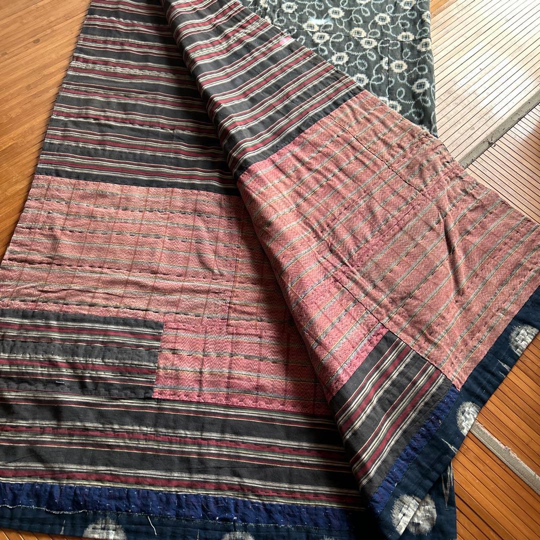 古布　藍染　敷物　３キロ４００グラム
