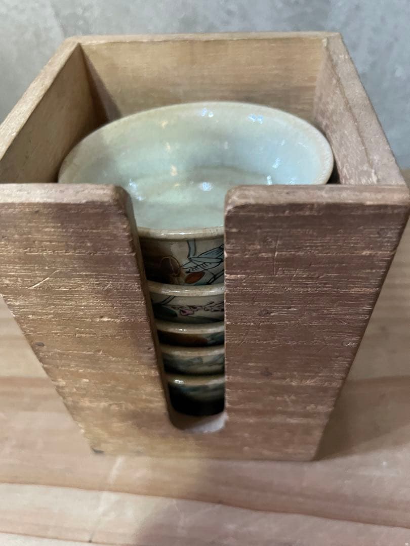 九谷焼　鈴虫　茶器　五客【m181 骨董　スズムシ　煎茶　茶道　すずむし　箱付】