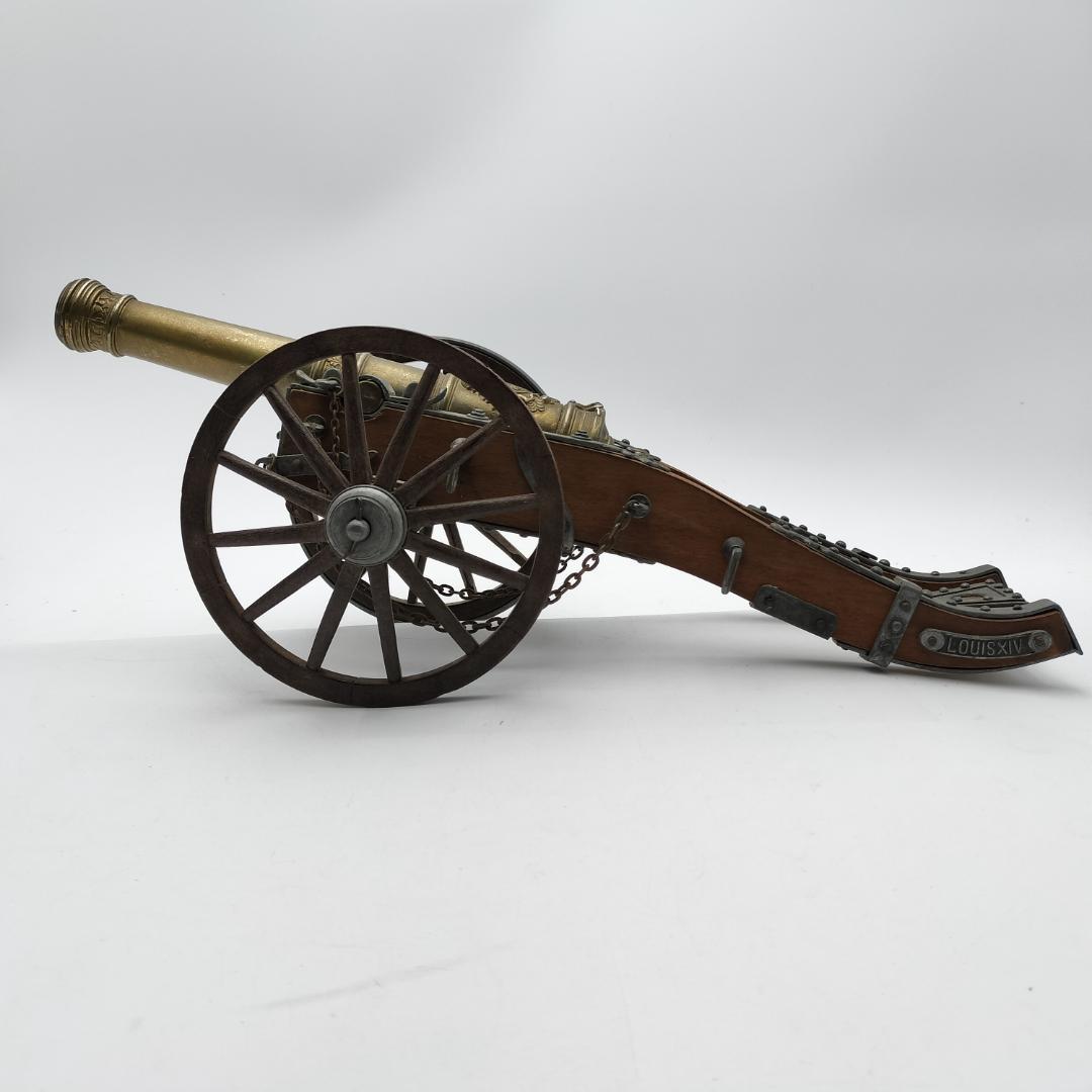 【ルイ14世】大砲 全長44.5cm オブジェ 模型 真鍮 木製 レプリカ
