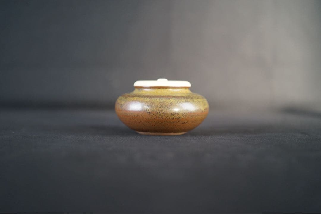 市野信水窯 丹波大海茶入 仕覆 付 美品 合箱