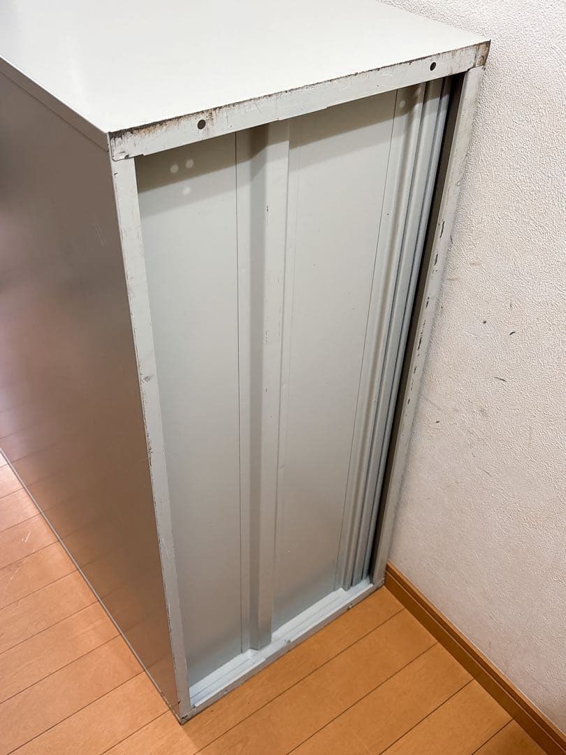 ナイキ　NAIKI キャビネット　書庫 オフィス収納　ガラス戸　鍵付き　2段