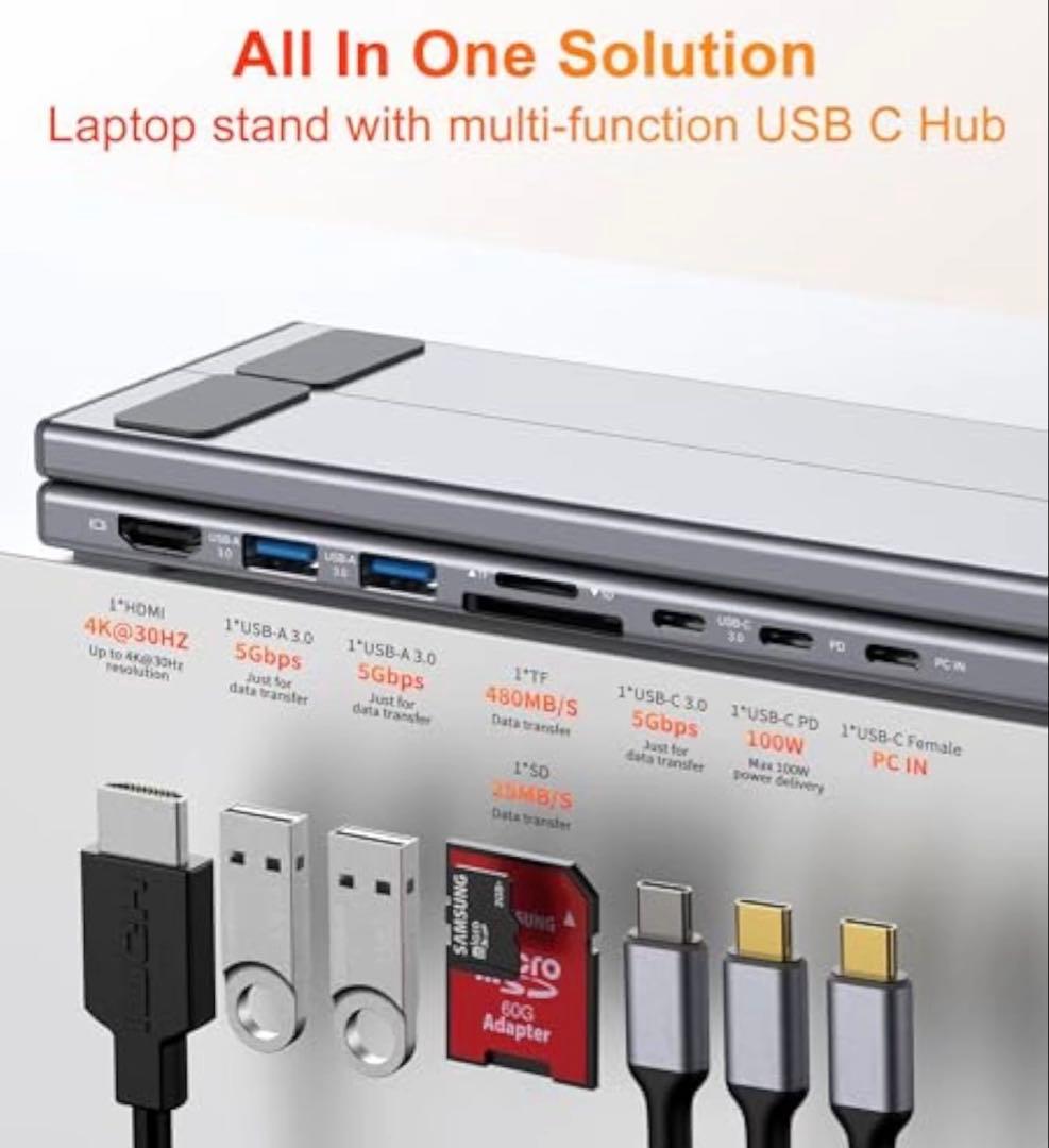 MacBook Pro用スタンド［USB-Cハブ］