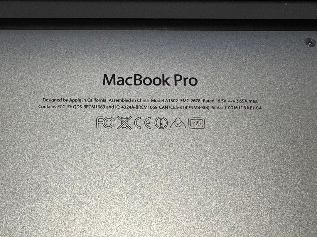 【ジャンク】MacBook Pro 13インチ Retina USキーボード