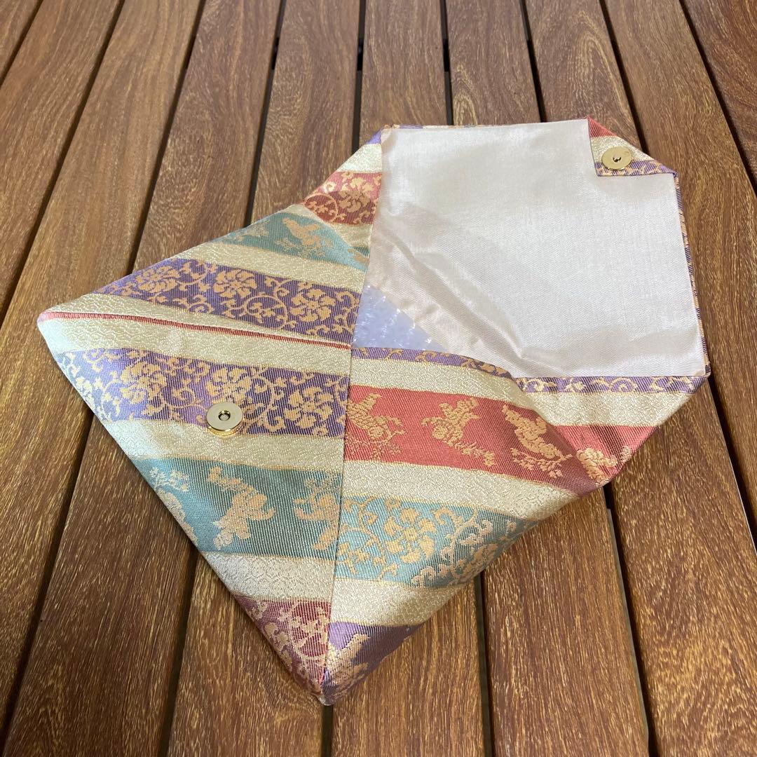 TS73 段唐児遊姿紋 数寄屋袋 茶道具 和装小物 華やか 唐児文様 蔓唐花文様