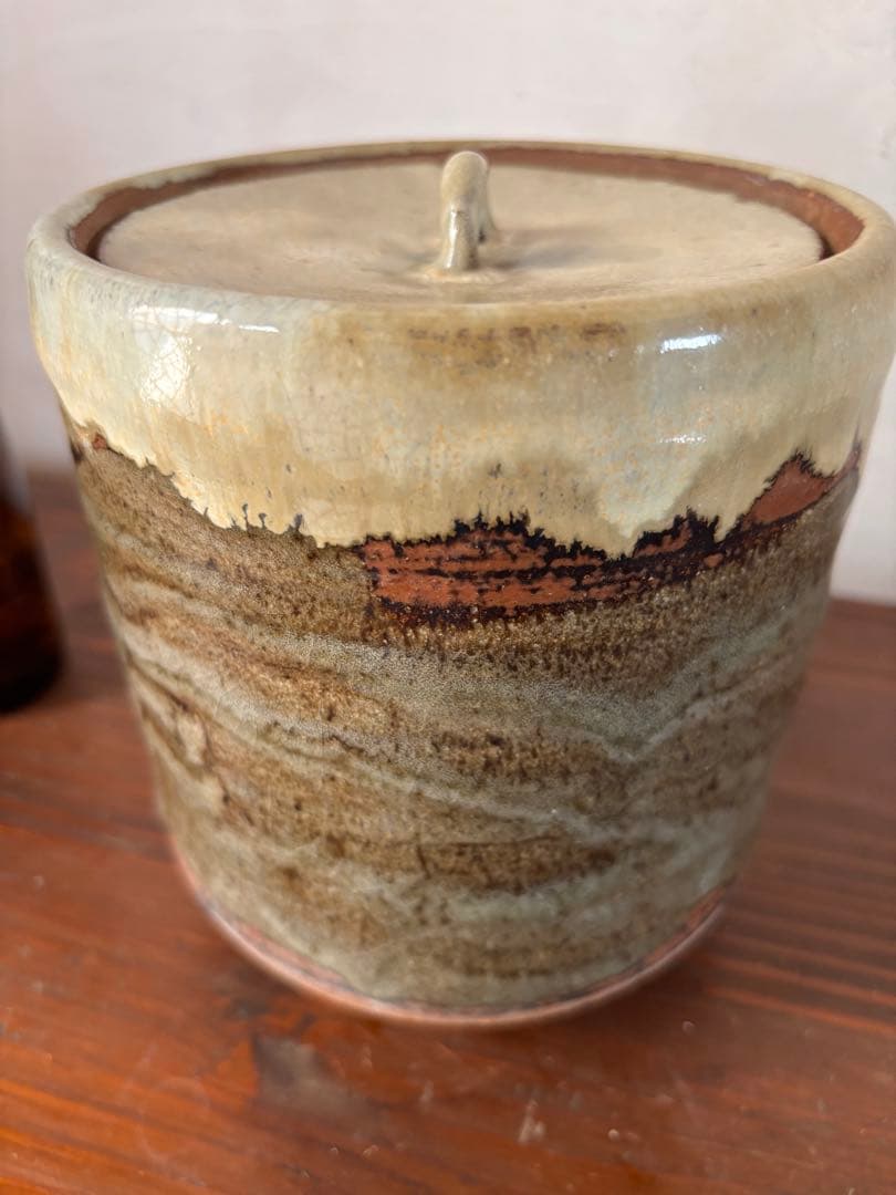 陶器製 蓋付き水差し 唐津焼？？
