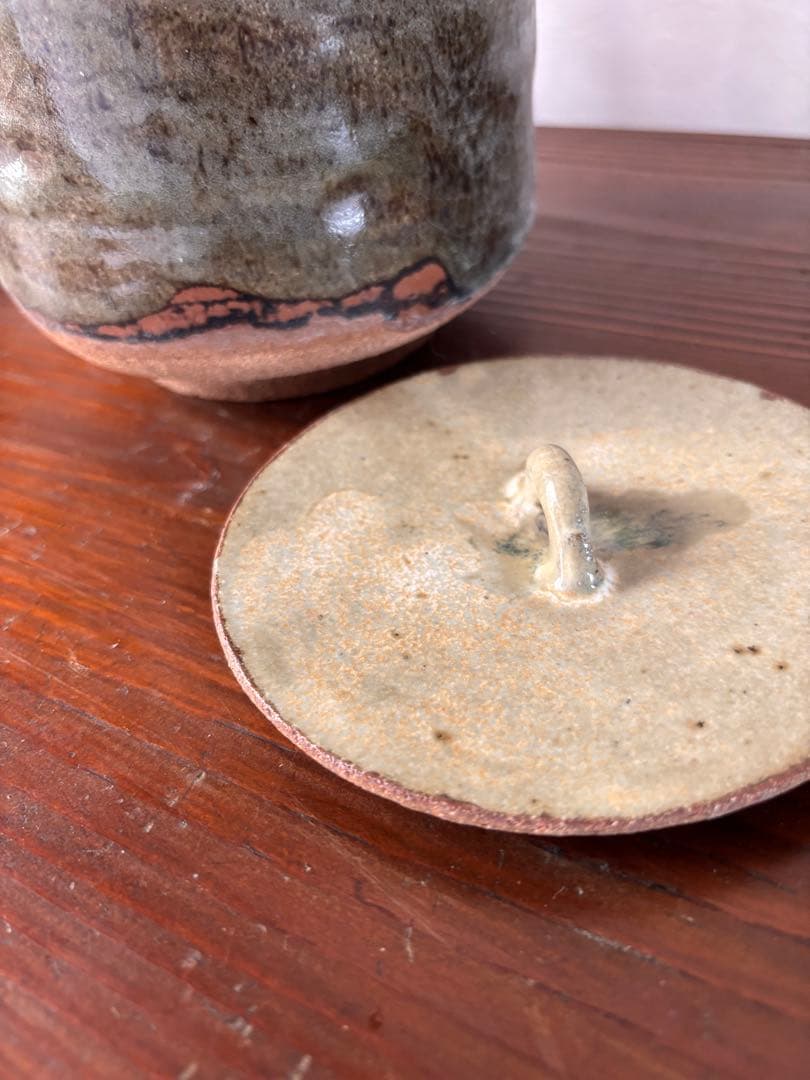 陶器製 蓋付き水差し 唐津焼？？