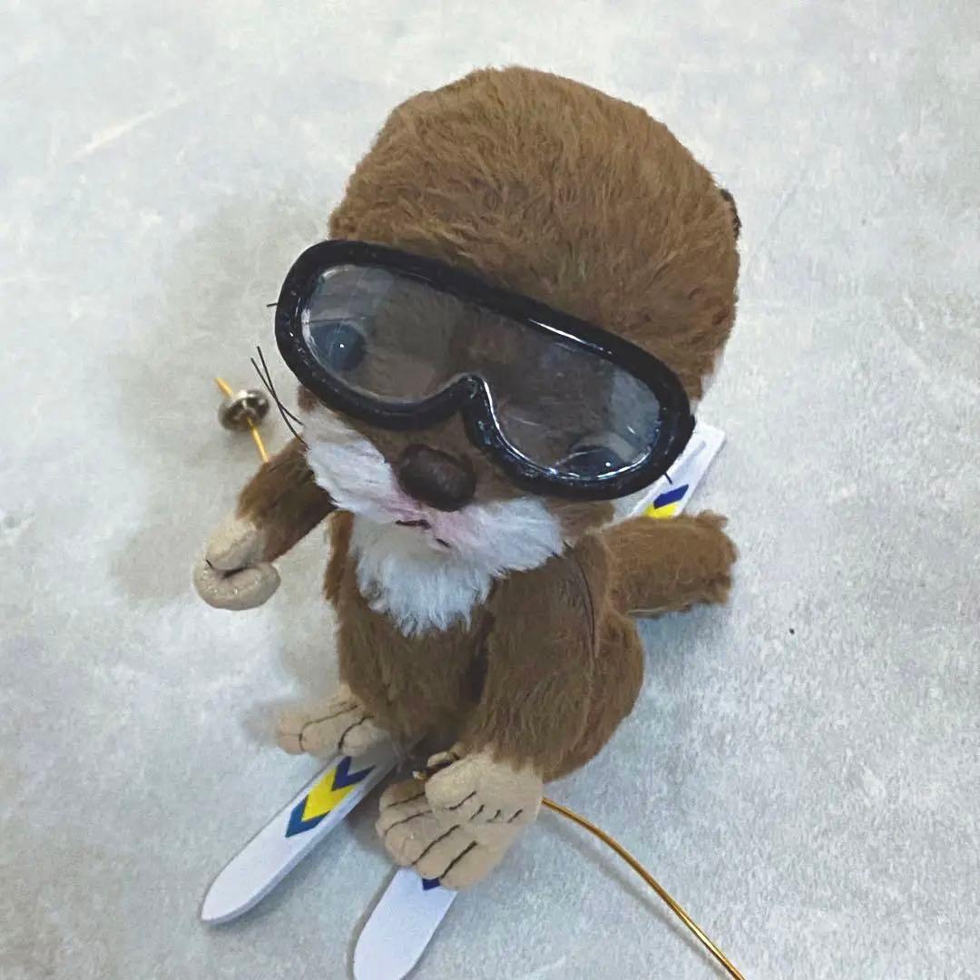 作家さま　スキーもするカワウソぬいぐるみ　テディベア　アートドール　ハンドメイド