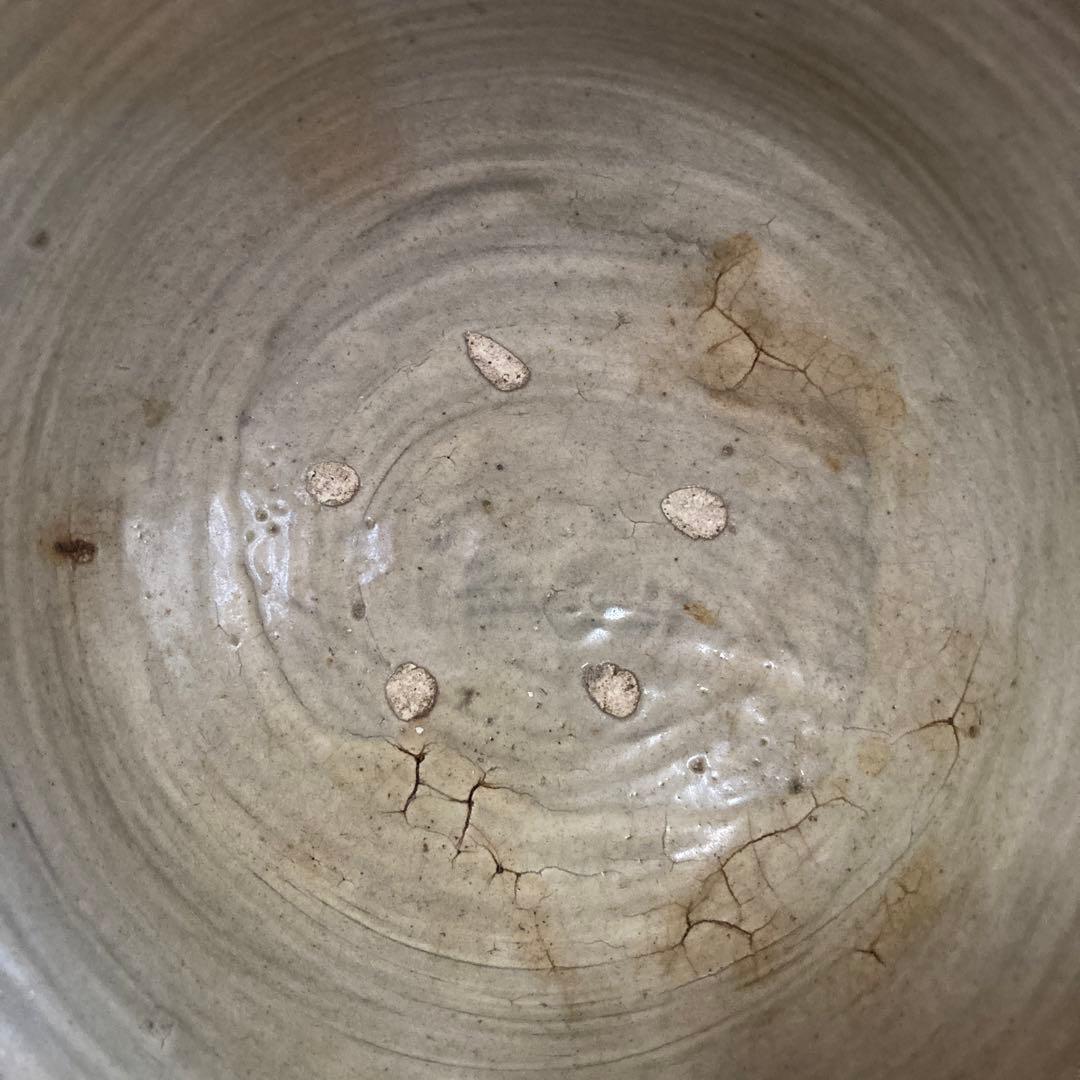 李朝　鉄絵　茶碗　蔓草文