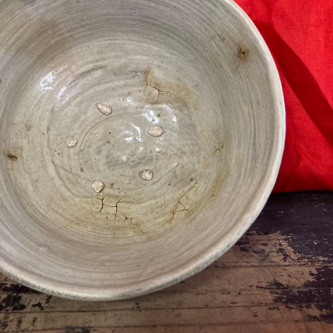 李朝　鉄絵　茶碗　蔓草文