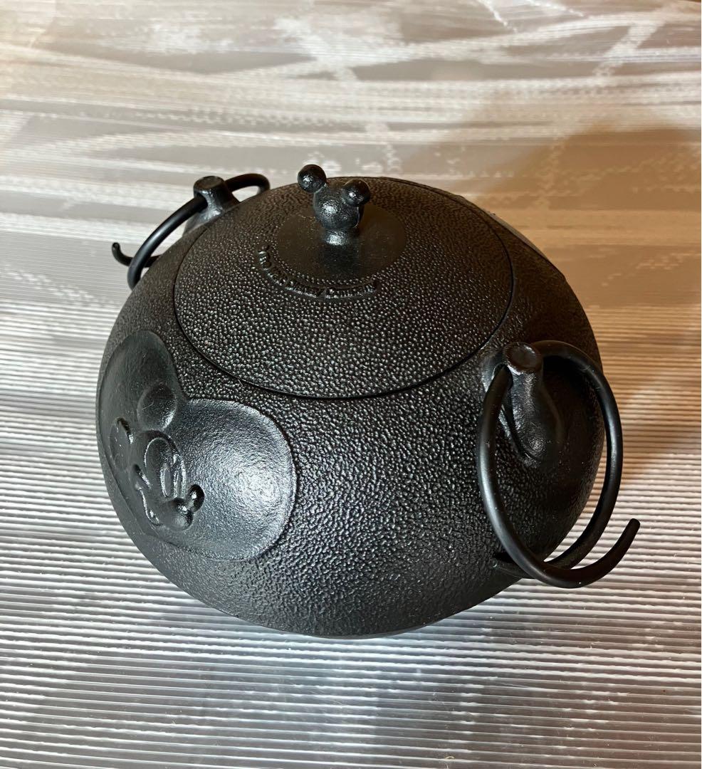【美品】ミッキーマウス 鉄製茶釜 火箸付き