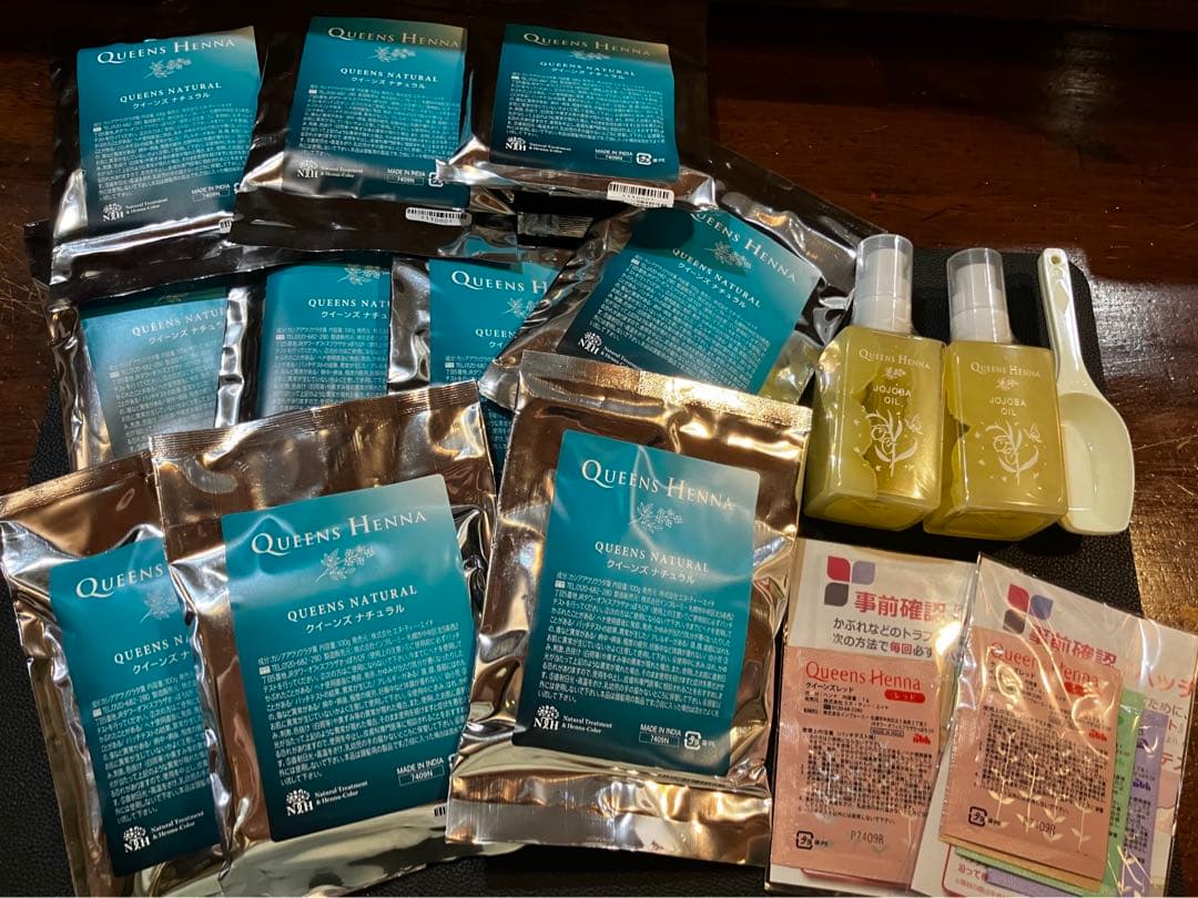 QUEENS HENNA NATURAL 100g×10 ホホバオイル×2本