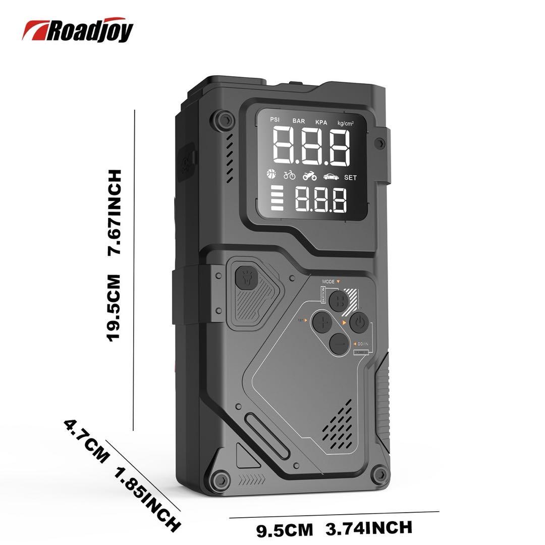 新品 ジャンプスターター 電動空気入れ エアコンプレッサー搭載✨10000mAh