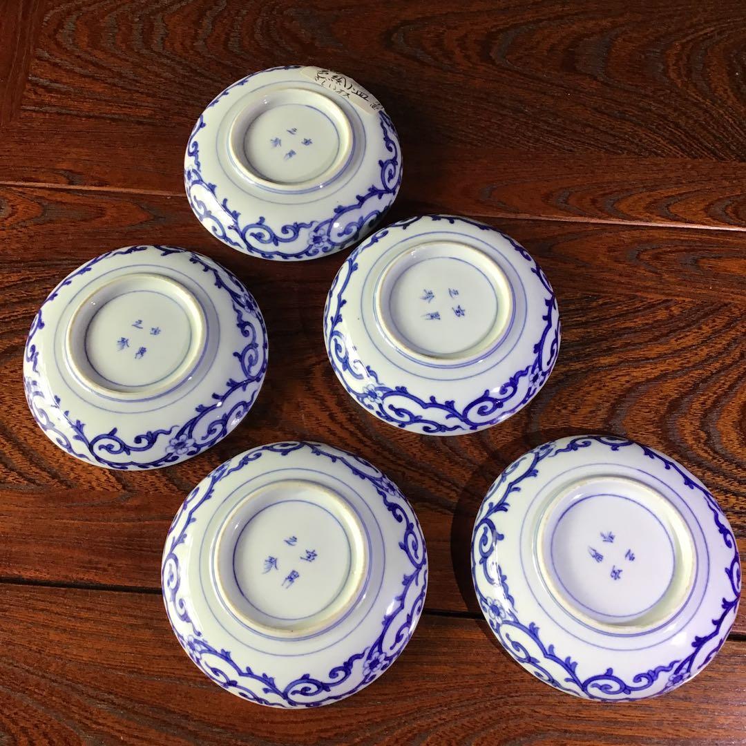 古伊万里　色絵手塩皿　5客　完品　江戸期